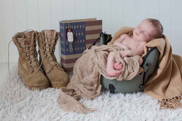 patriotic army newborn photography