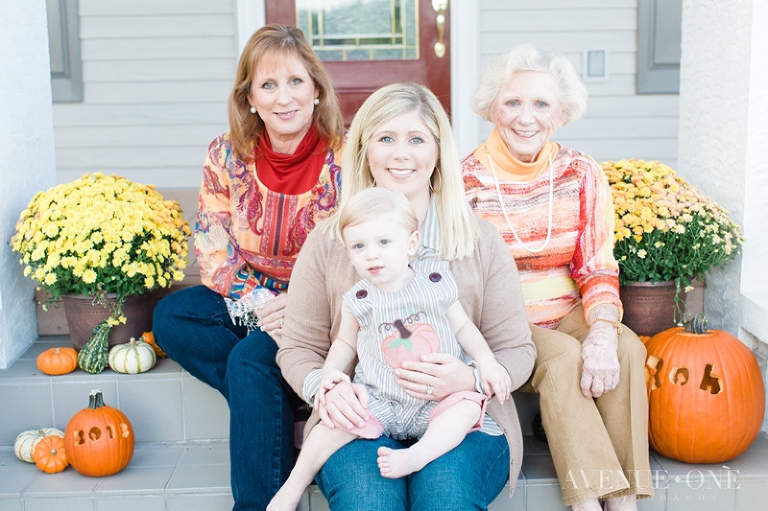 Four generation photo on porch