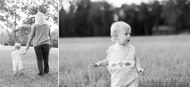 blonde little boy in field