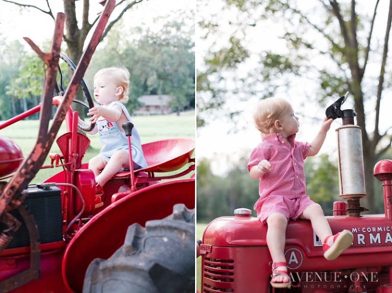 little boy on tractor