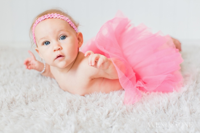 six month baby girl photos with pink tutu