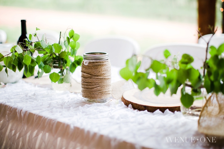 wedding decor mason jars and jute