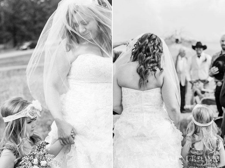 bride and daughter walking down aisle