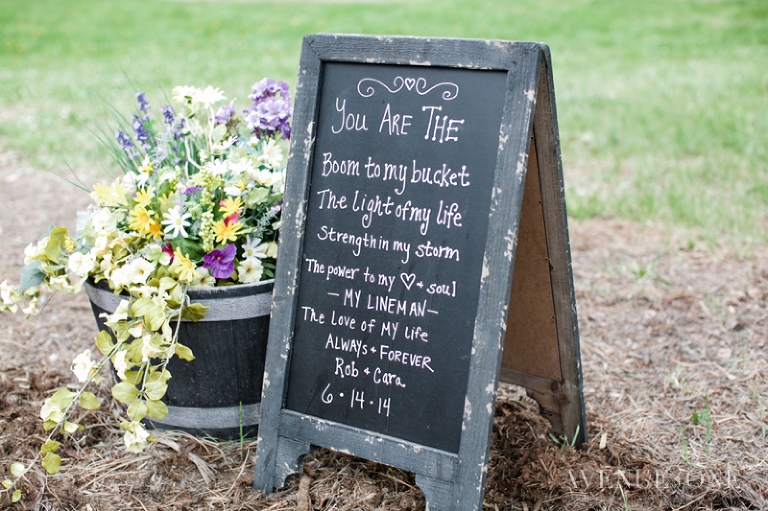 wedding sign for lineman