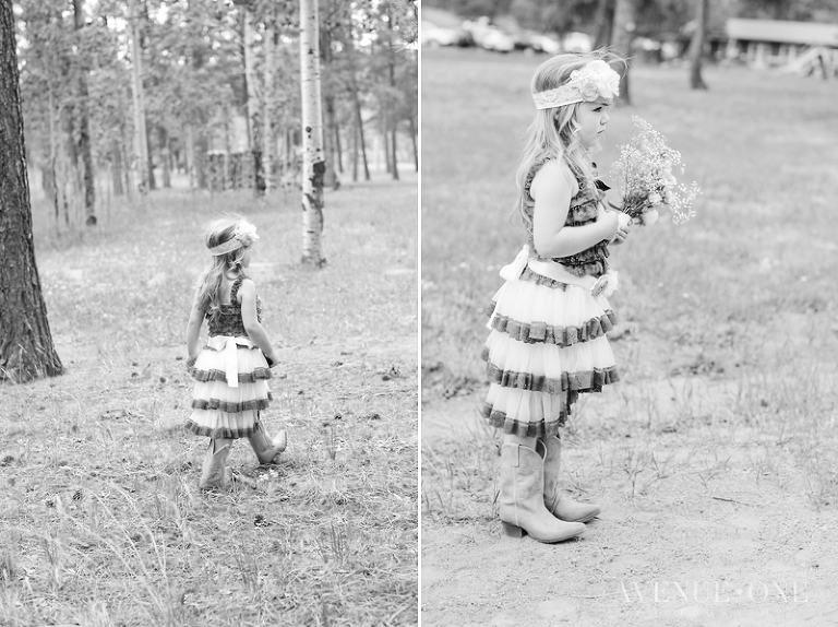 flower girl walking holding flowers
