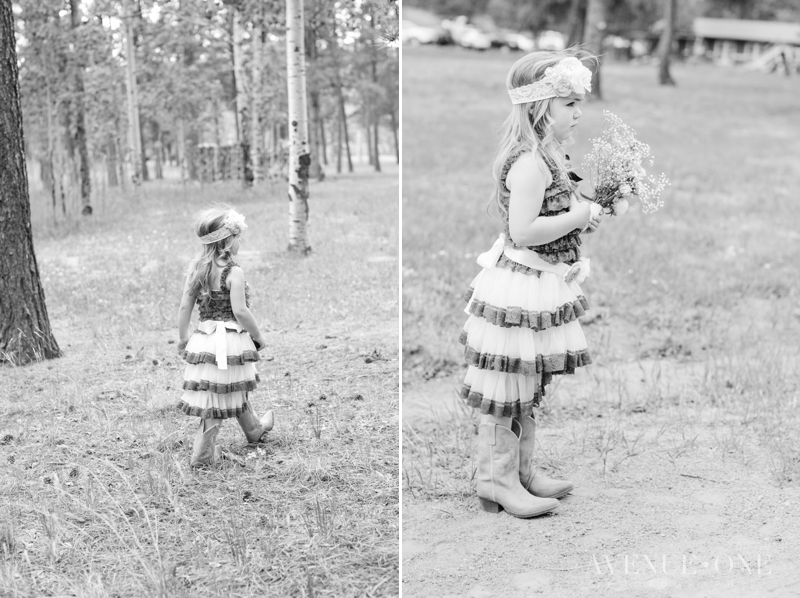 flower girl walking holding flowers