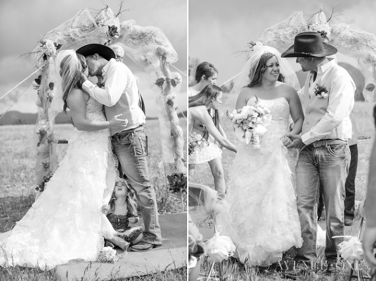 cowboy bride and groom say i do