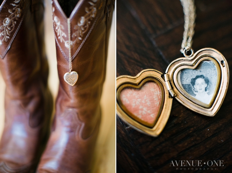 gold locket with brides grandmother