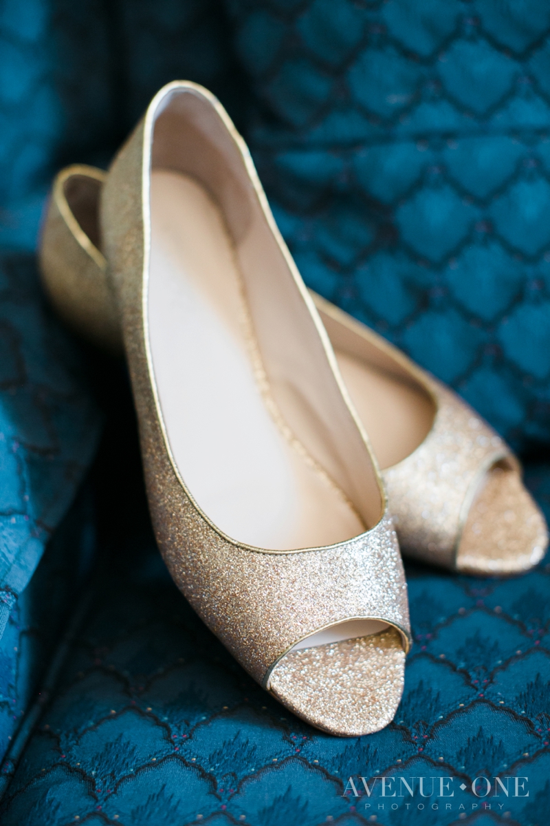 gold sparkle wedding flats