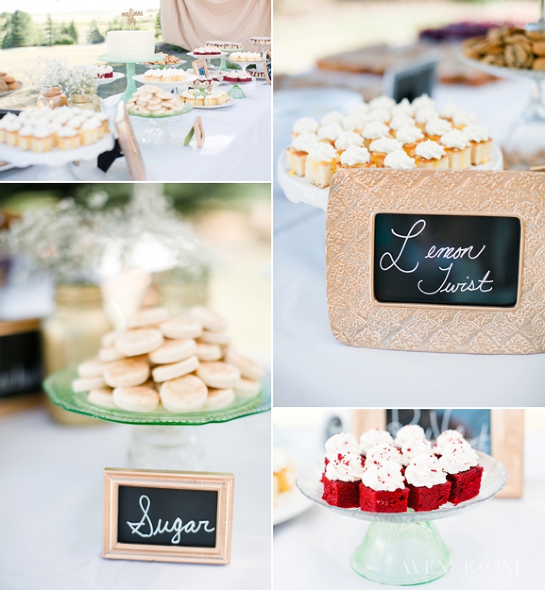 mint and gold sweets table