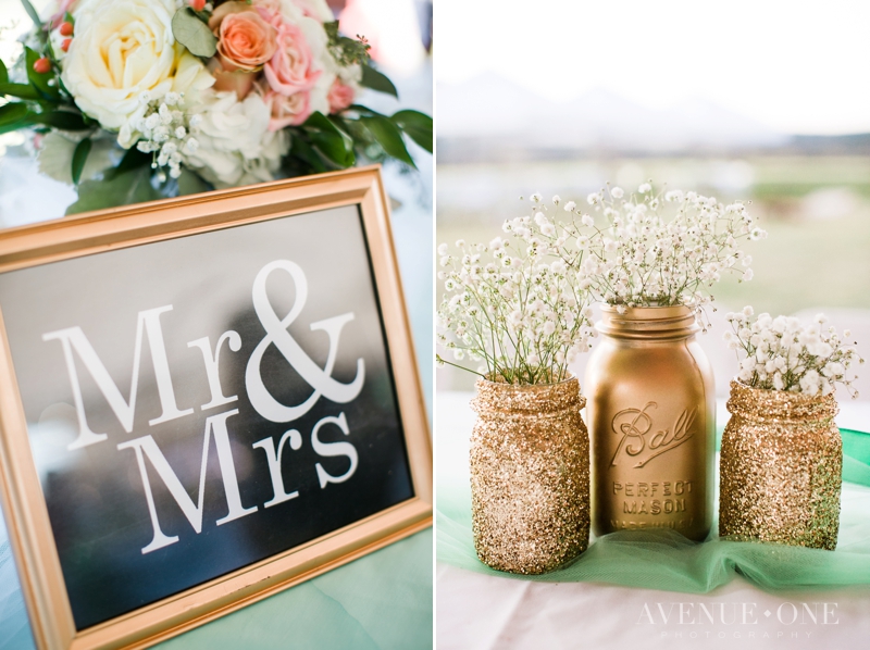 gold mason jar centerpieces