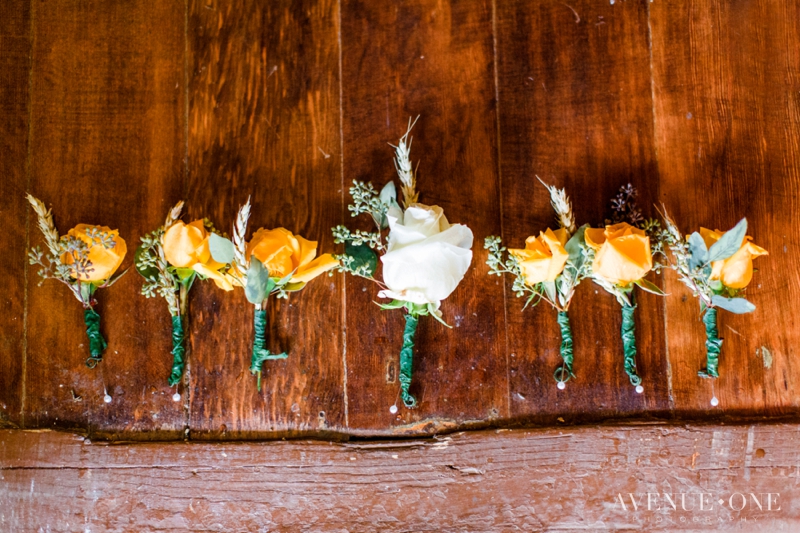 yellow boutonnieres colorado wedding