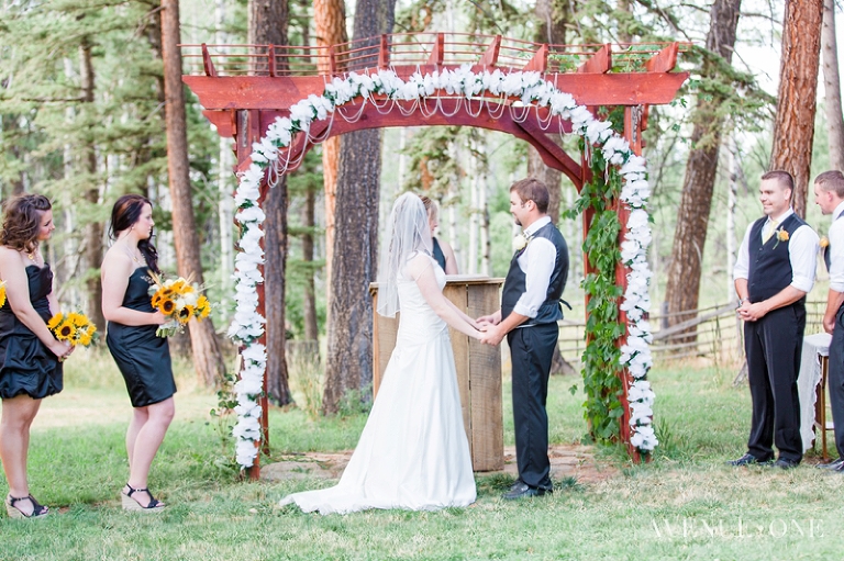 wedding ceremony in trees