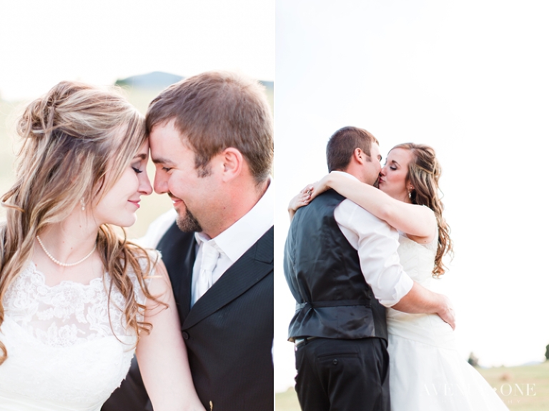 Intimate moments between bride and groom