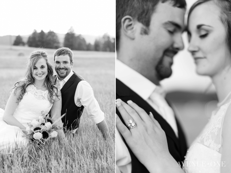 Black and white Colorado Bride and Groom