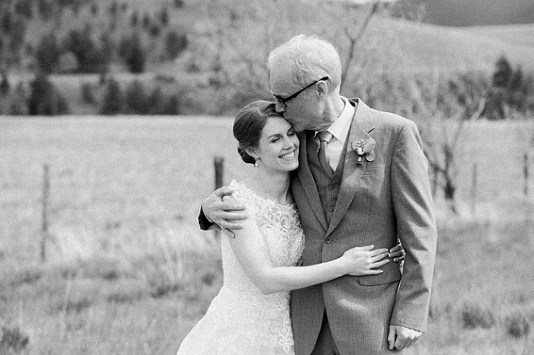 Bride and father on wedding day