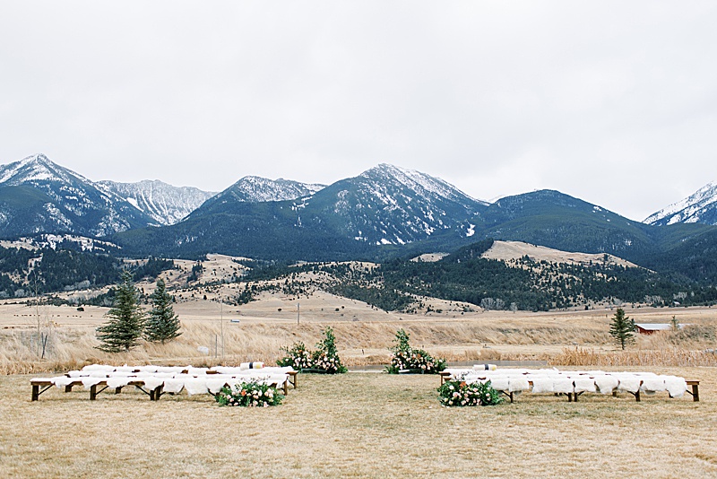 Wedding Ceremony Space at Copper Rose Ranch in the Winter