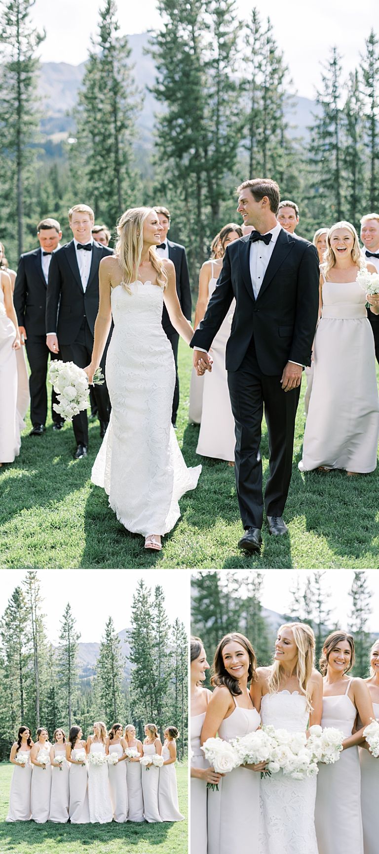 bridal party photos at moonlight basin montana